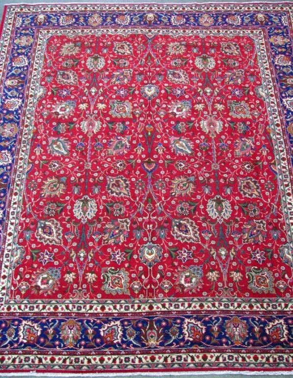 Appraisal: Handmade Antique Oriental Room Size Rug Tabriz design red field