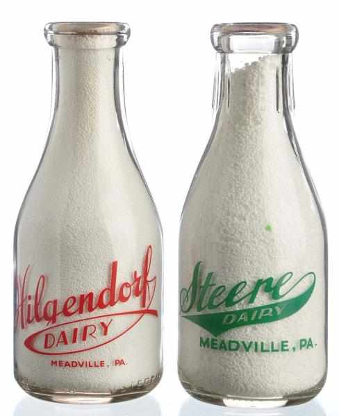 Appraisal: Lot of Meadville Pennsylvania Milk Bottles Description Lot includes one