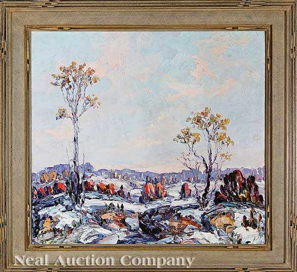 Appraisal: Leonid Gechtoff Russia Pennsylvania - Winter Pennsylvania oil on artist