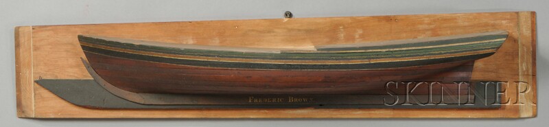 Appraisal: Painted Laminated Wood Half-hull Model of the Ship FREDERICK BROWN