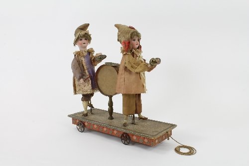 Appraisal: A late th Century French automaton the pull trailer mounted