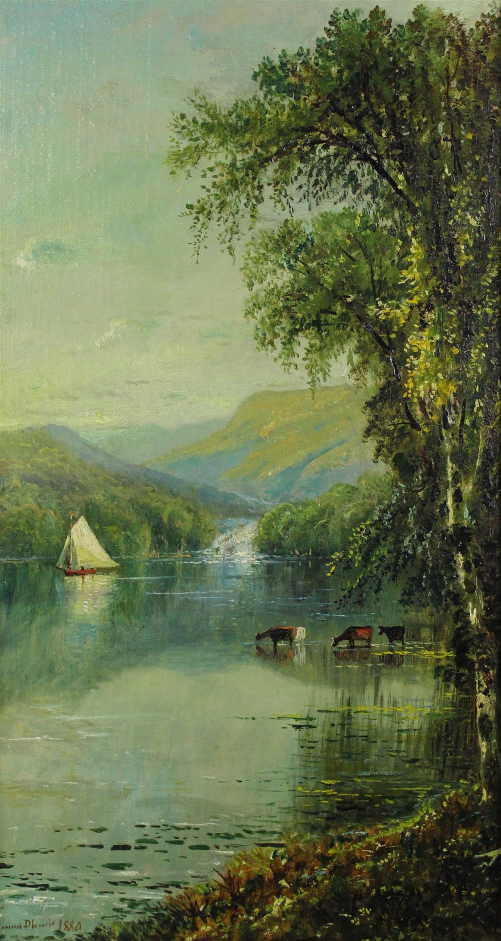 Appraisal: EDMUND DARCH LEWIS AMERICAN - CATTLE GRAZING IN THE RIVER