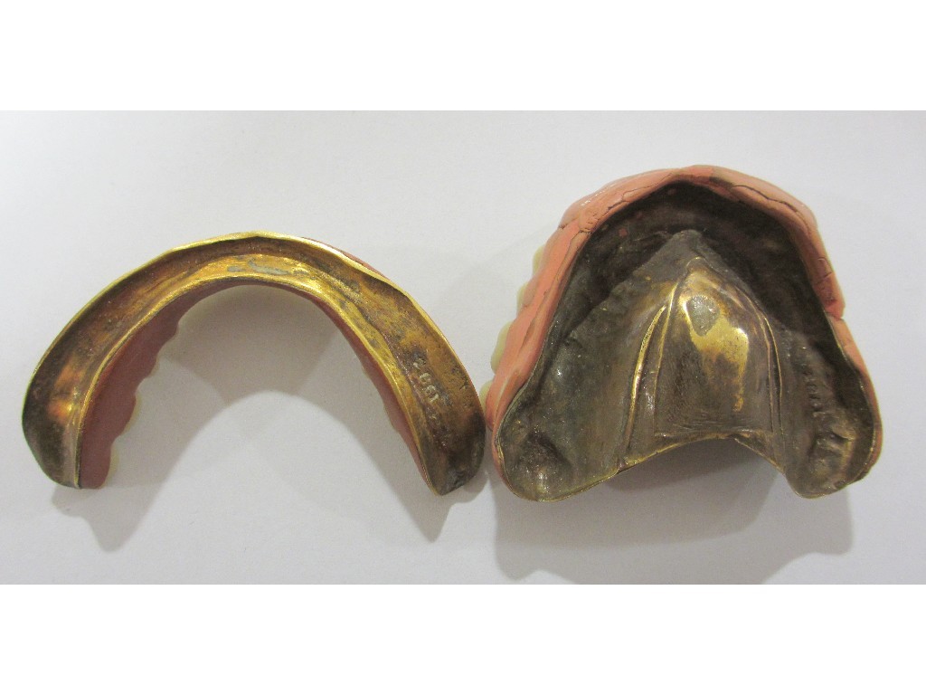 Appraisal: Set of dentures with gold plates