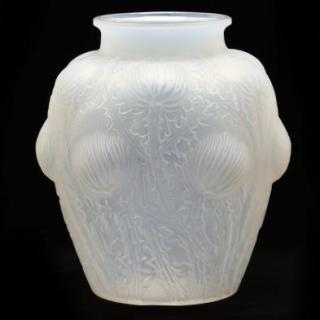 Appraisal: Rene Lalique Domremy Vase circa molded opalescent glass with frosted