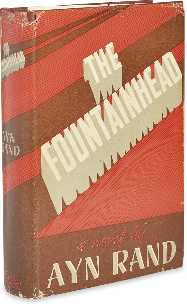 Appraisal: RAND AYN The Fountainhead vo original gilt-lettered red cloth light