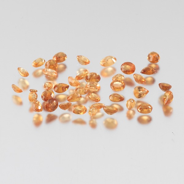 Appraisal: MULTIPLE UNMOUNTED CT TOTAL MULTI-SHAPE CUT SPESSARTITE GARNET GEMSTONES Multiple