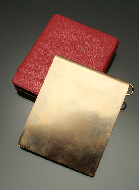 Appraisal: Art Deco -Karat Yellow-Gold Billfold Circa Together with a red