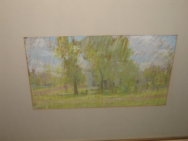 Appraisal: MUTRUX TH CENTURY House amid the trees pastel on paper