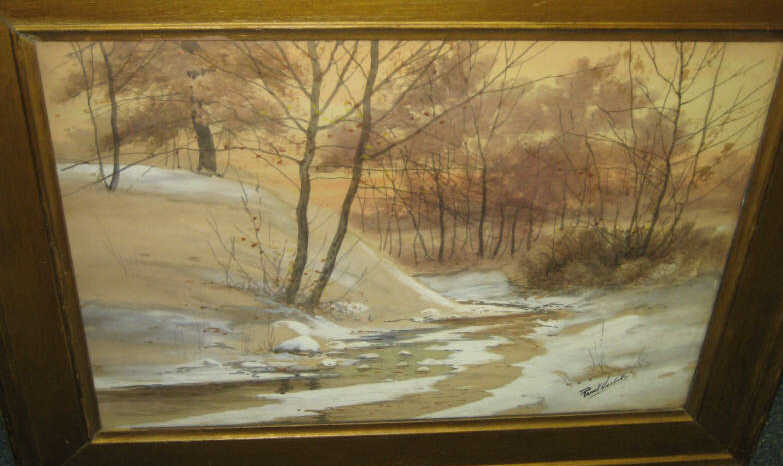 Appraisal: PAUL VERLET TH CENTURY Creek in winter watercolor signed lower