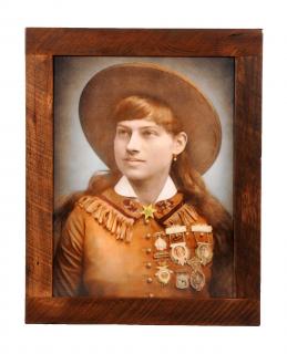 Appraisal: Framed Annie Oakley Color Photograph Nice image Circa s Features