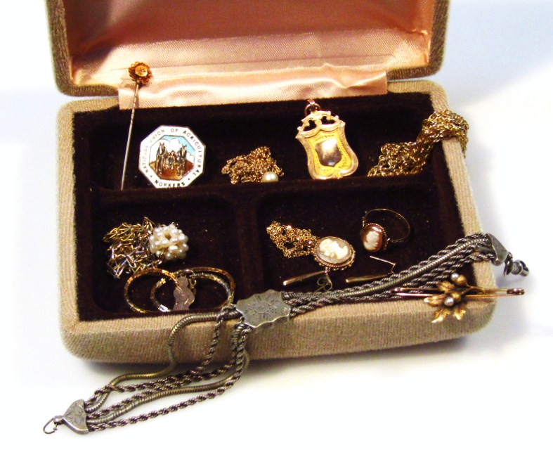 Appraisal: Various jewellery and effects to include a cameo ring stick