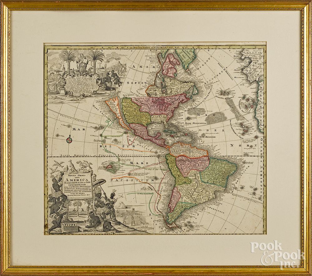 Appraisal: Matth us Seutter German - color engraved map of America