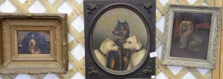 Appraisal: Three Victorian dog portraits two oil on board and one