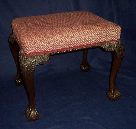 Appraisal: A George I style stool on carved cabriole legs with