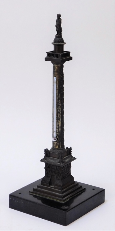 Appraisal: FRENCH NAPOLEONIC GRAND TOUR BRONZE THERMOMETER France Circa Depicts The