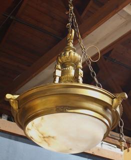 Appraisal: Neoclassical style gilt bronze foyer lamp Neoclassical style gilt bronze