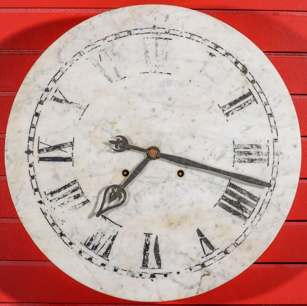 Appraisal: AN EARLY TH CENTURY MARBLE DIAL GALLERY CLOCK The spring