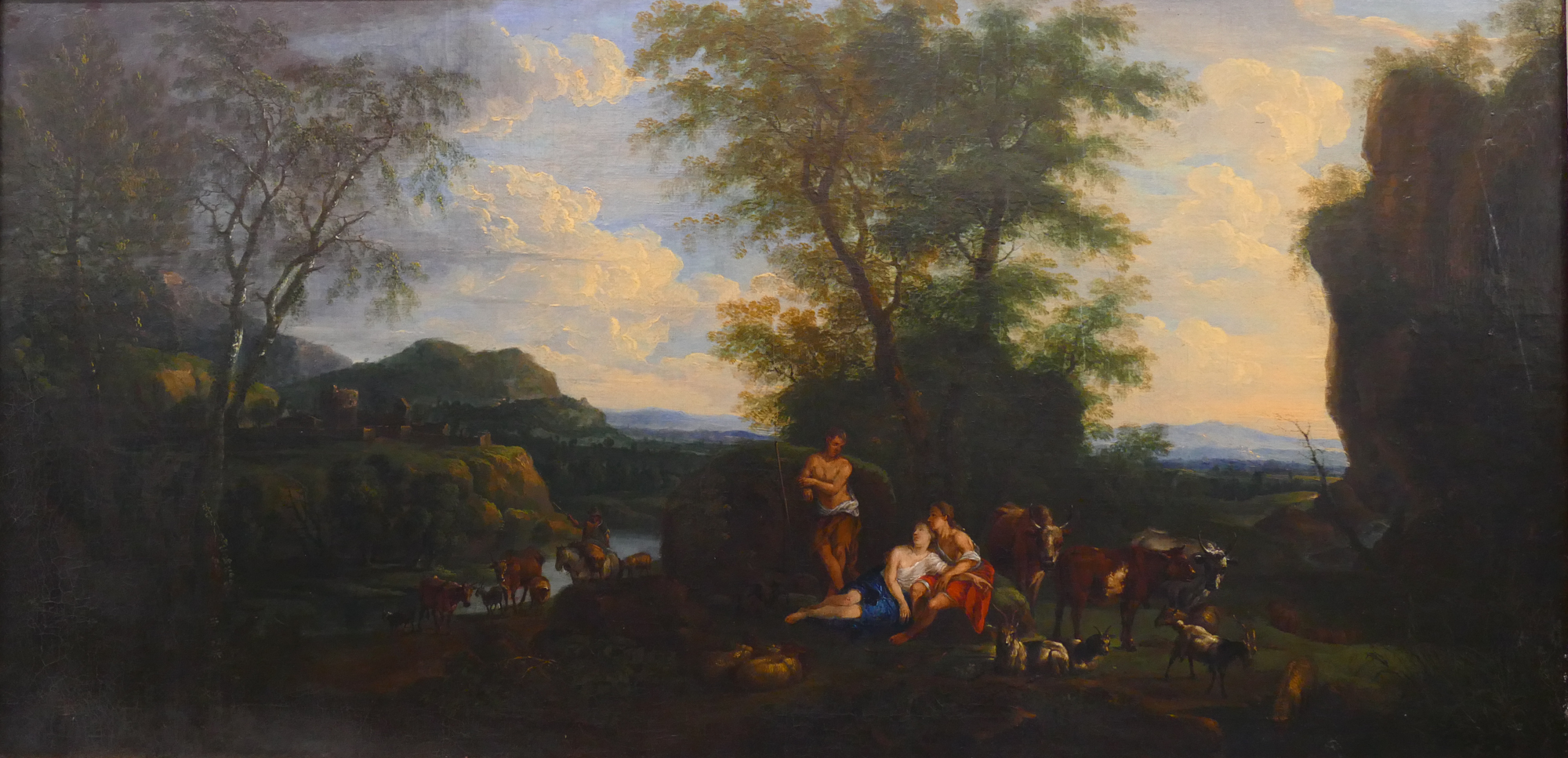 Appraisal: th Century Italian School Pastoral Scene Oil on Canvas Unsigned