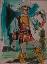 Appraisal: Sam Scott American th Century King Henry IV Watercolor and