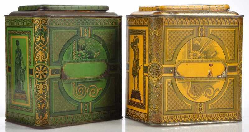 Appraisal: Lot of Gilbert Druggist Tins Description Pre- Green and gold