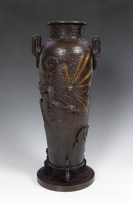 Appraisal: JAPANESE BRONZE FLOOR VASE Measures '' h x ''