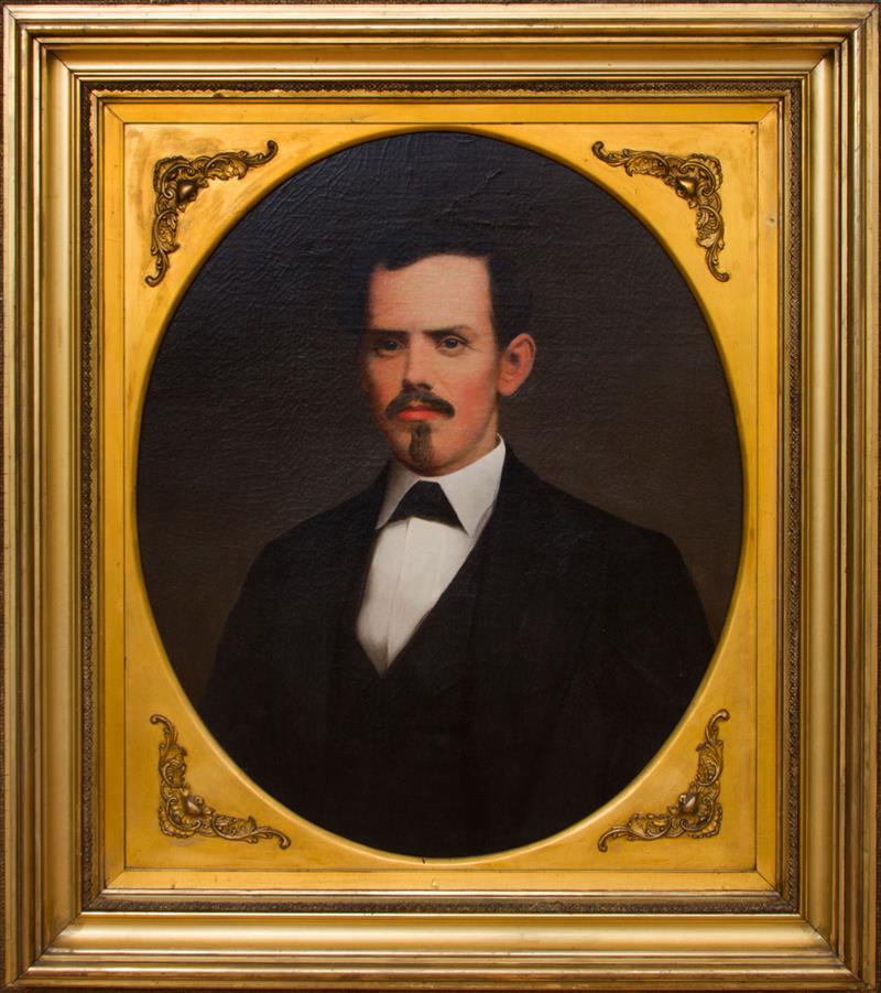 Appraisal: AMERICAN SCHOOL PORTRAIT OF A GENTLEMAN Oil on canvas unsigned