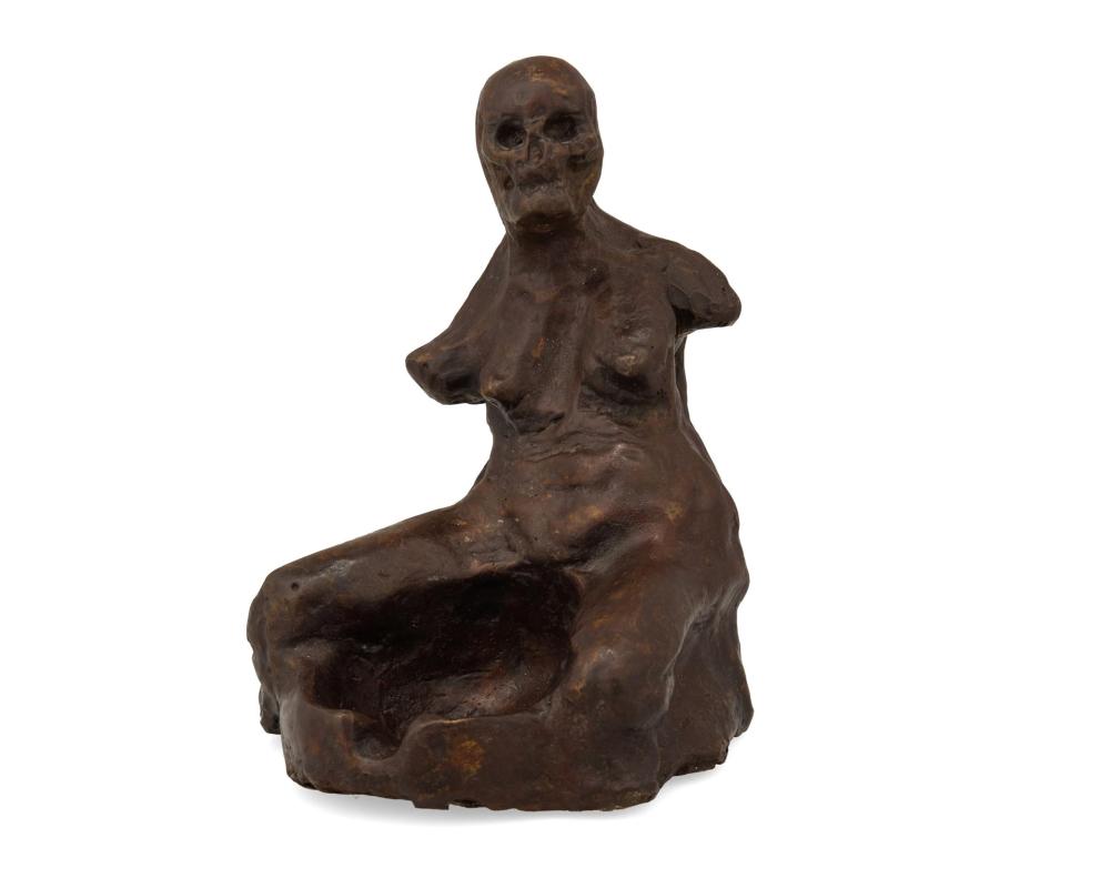 Appraisal: SAINT CLAIR CEMIN B FEMALE FIGURAL ASHTRAY PATINATED BRONZE H