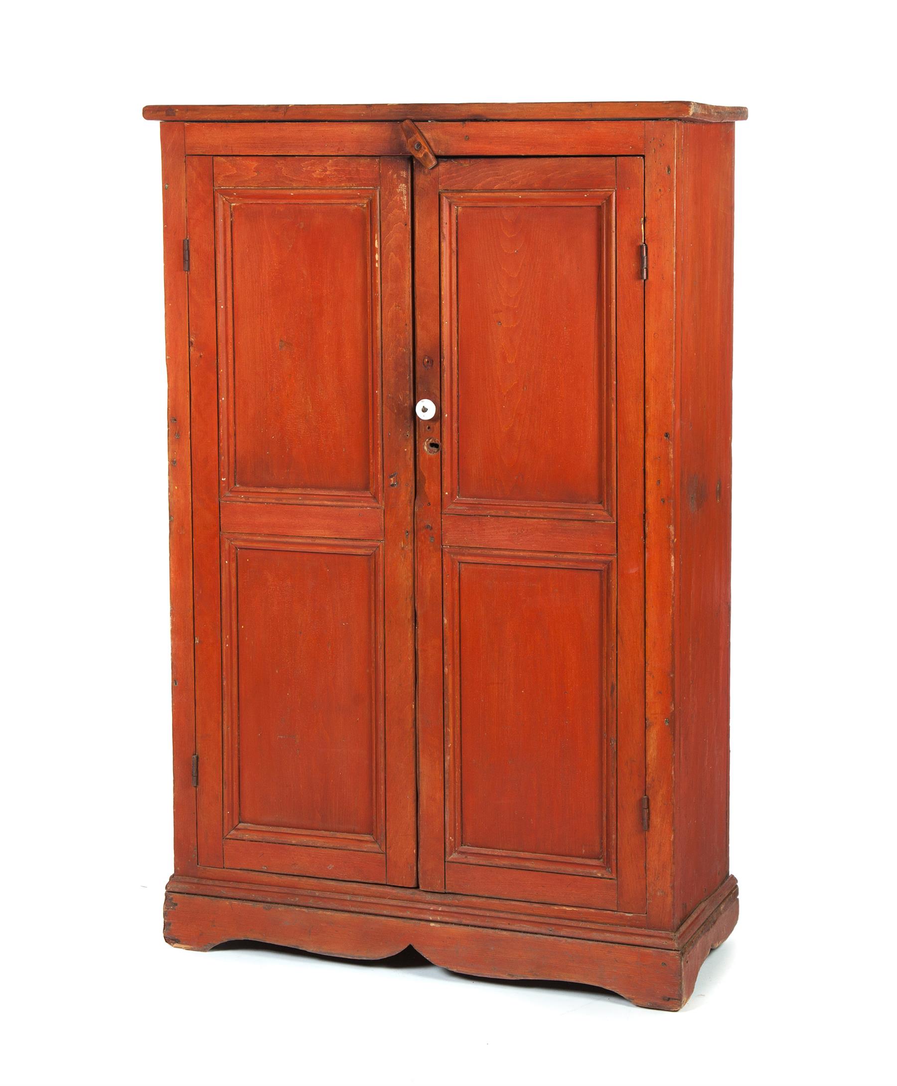 Appraisal: PAINTED COUNTRY TWO-DOOR JELLY CUPBOARD American nd half- th century