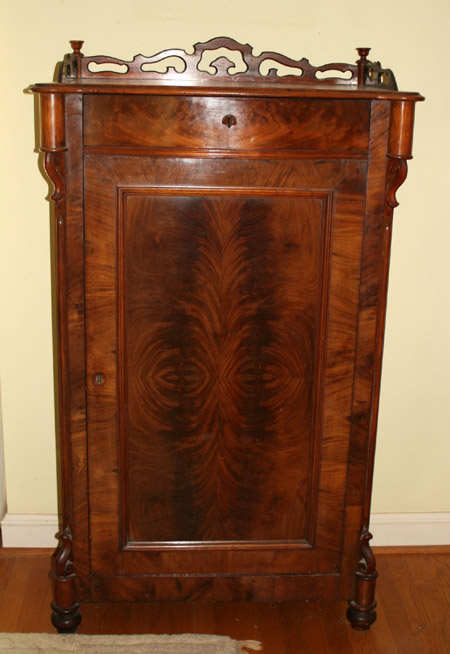 Appraisal: German Rococo Revival Mahogany Side Cabinet Last Quarter th Century