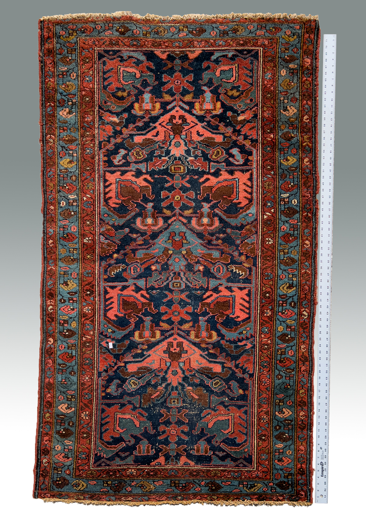 Appraisal: ANTIQUE PERSIAN HAMADAN HAND KNOTTED WOOL RUG '' X ''