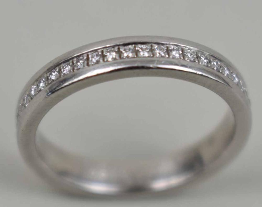 Appraisal: SWISS PLATINUM AND DIAMOND ETERNITY RINGMarked PL FJ Swiss TW