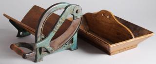 Appraisal: Antique Kitchen Items The first a hand-made wood cutlery box