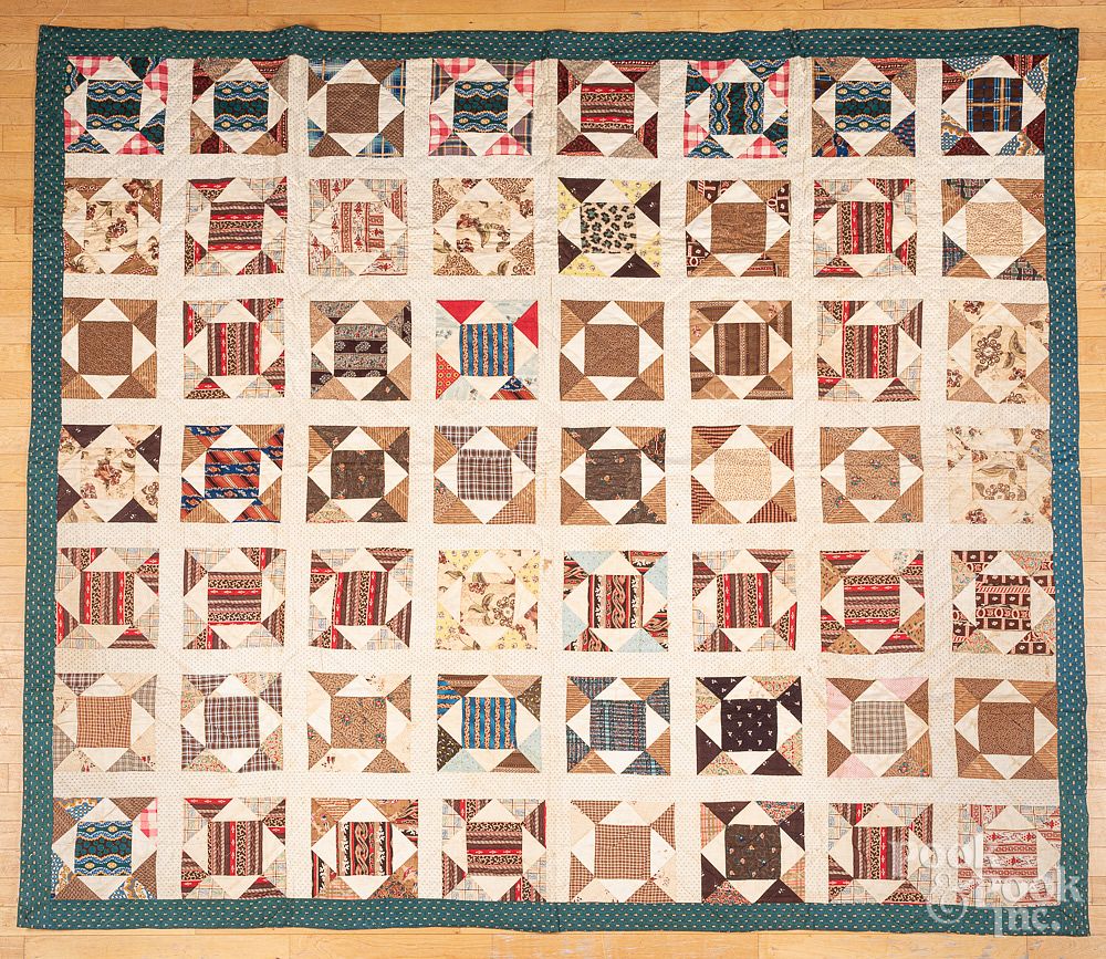 Appraisal: Diamond in square quilt ca Diamond in square quilt ca