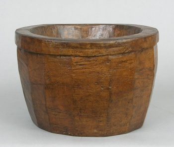 Appraisal: A Wood Spice Grinding Bowl India ca th Century A