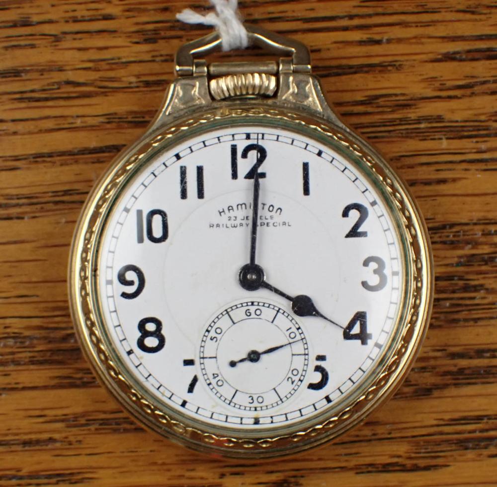 Appraisal: HAMILTON MODEL OPEN FACE POCKET WATCH having hour minute dial