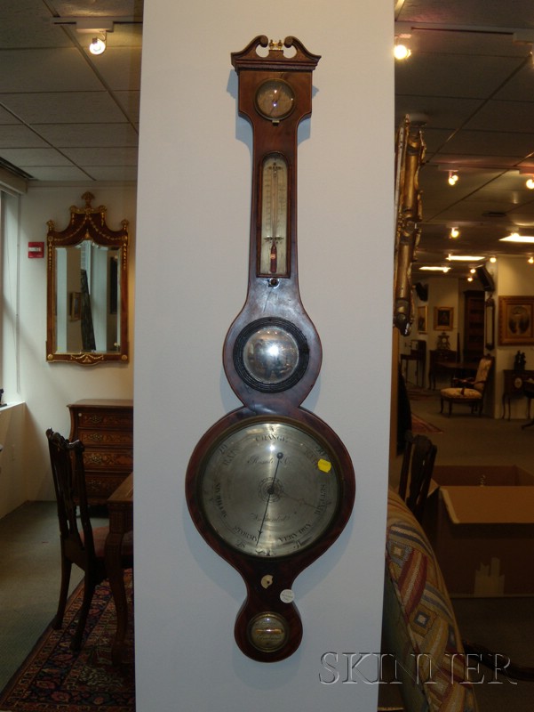 Appraisal: Victorian Mahogany Wheel Barometer mid th century the leveling portal