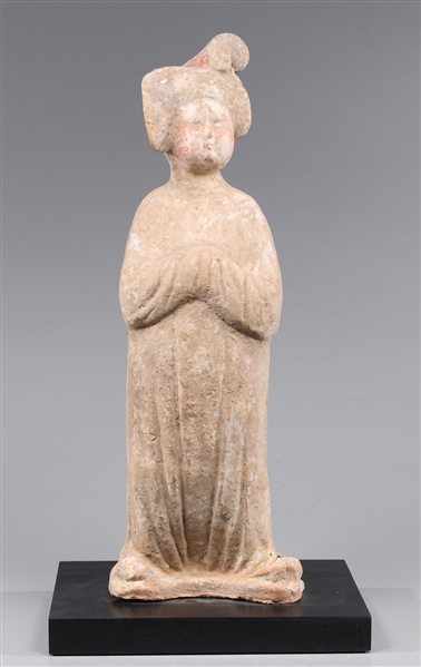 Appraisal: Chinese Tong dynasty pottery model of a standing court lady