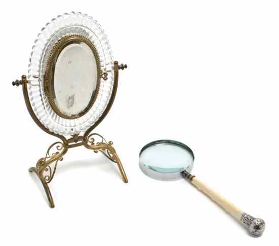 Appraisal: An English Sterling Silver and Ivory Magnifying Glass of typical