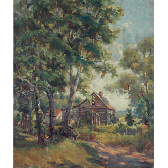 Appraisal: John Carl Doemling American b Cottage in the Forest c