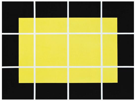 Appraisal: Donald Judd - Untitled Black and Yellow Woodcut printed black