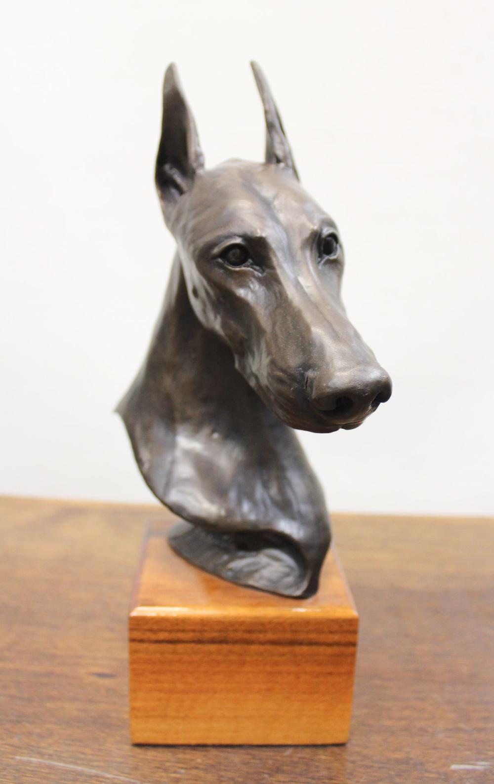 Appraisal: VIKKI LINDSTADTH st century bronze sculpture bust of a dog