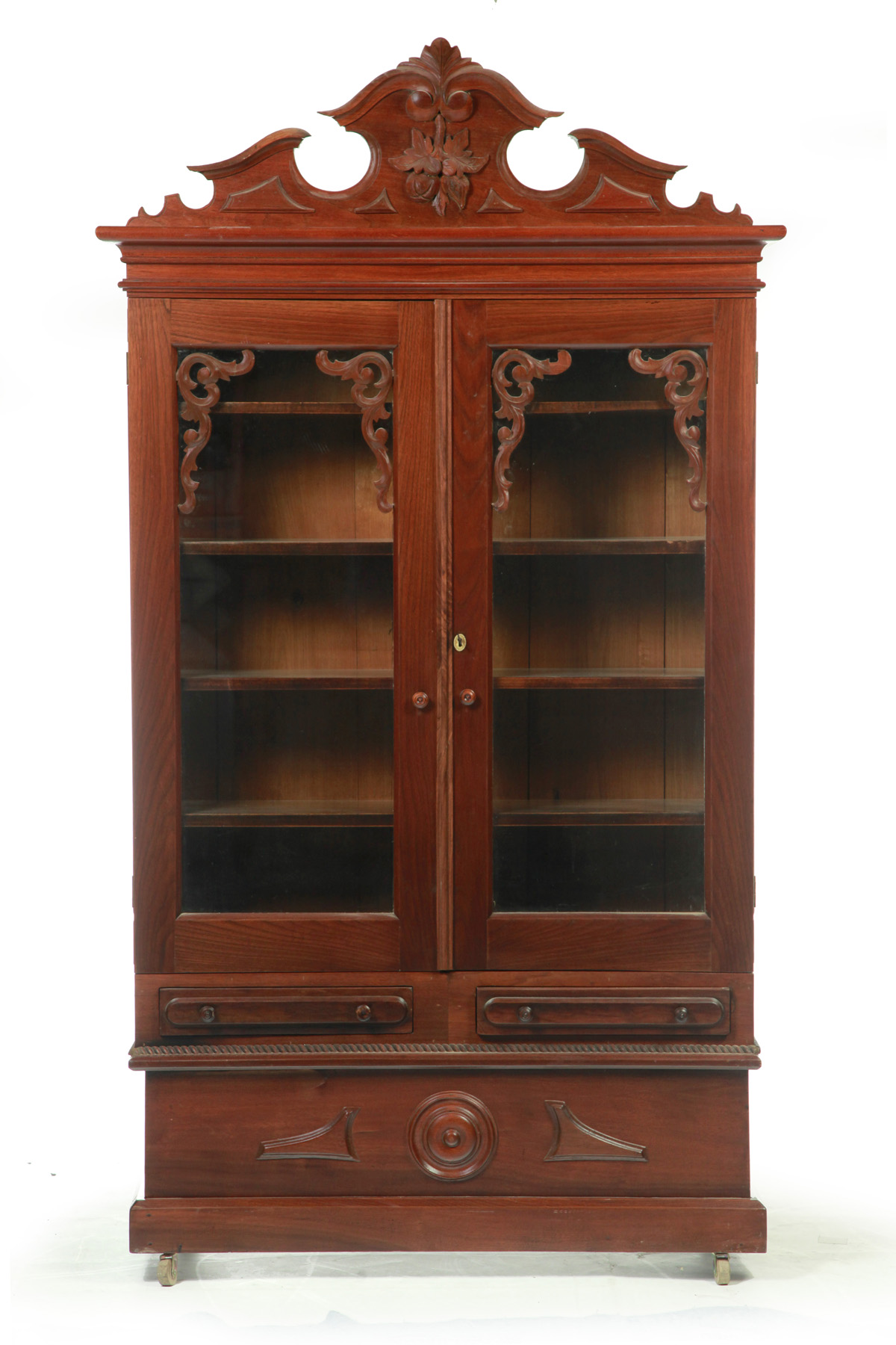 Appraisal: VICTORIAN SECRETARY BOOKCASE TOP CONVERTED INTO A BOOKCASE American rd