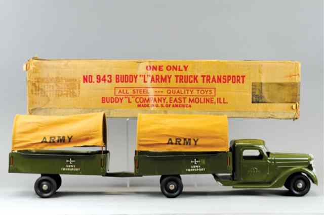 Appraisal: BUDDY 'L' ARMY TRUCK AND TRAILER C Old Store Stock