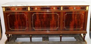 Appraisal: French Louis XVI door enfilade in mahogany with marble top