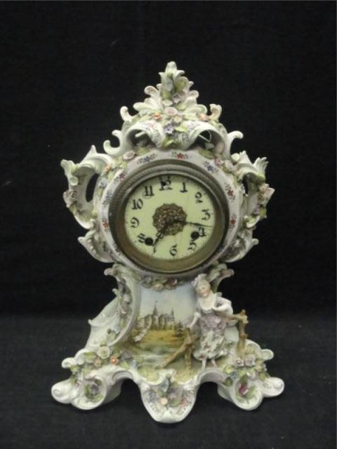 Appraisal: Porcelain Clock From a Patterson NY estate As is-slight losses