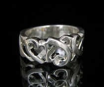 Appraisal: A Tiffany CO Sterling Silver Heart Ring A three-heart sterling