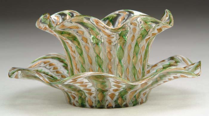 Appraisal: PAIR OF LATTACINO FINGER BOWL UNDERPLATES Beautiful Lattacino finger bowls