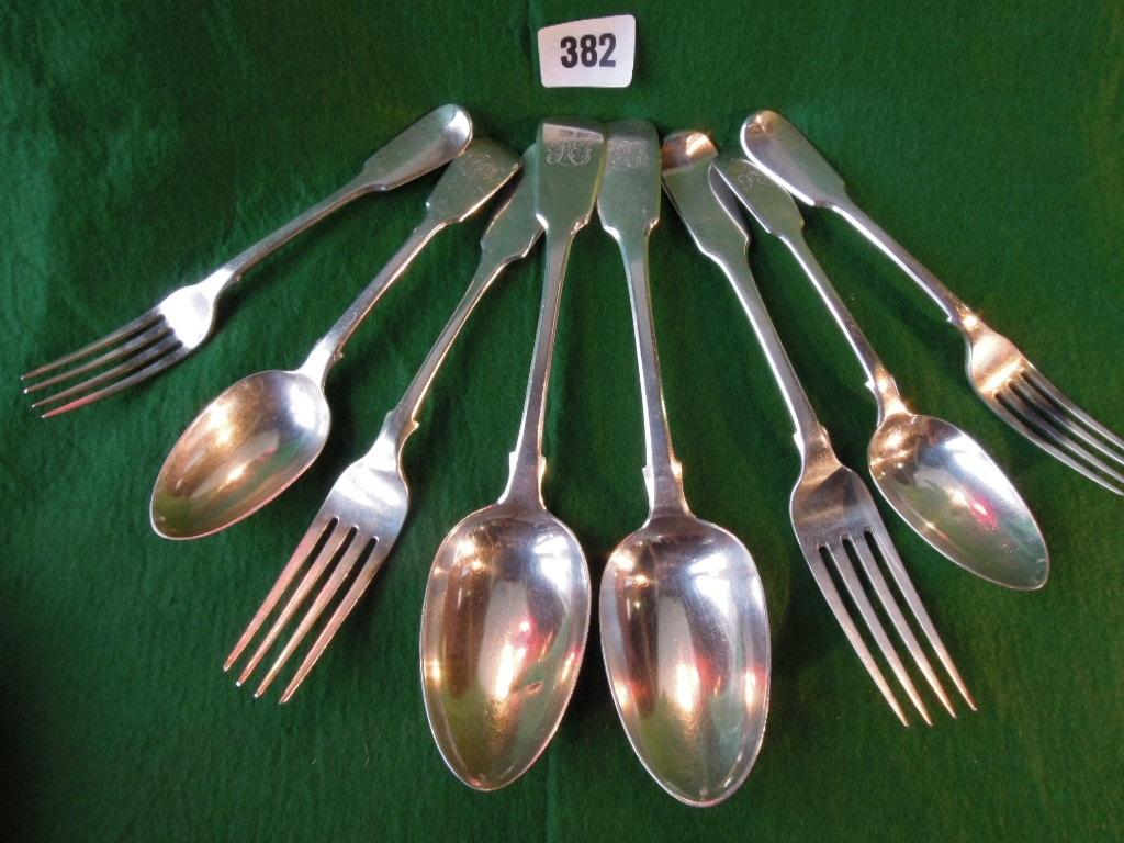 Appraisal: A large quantity of George III flatware some bearing initials