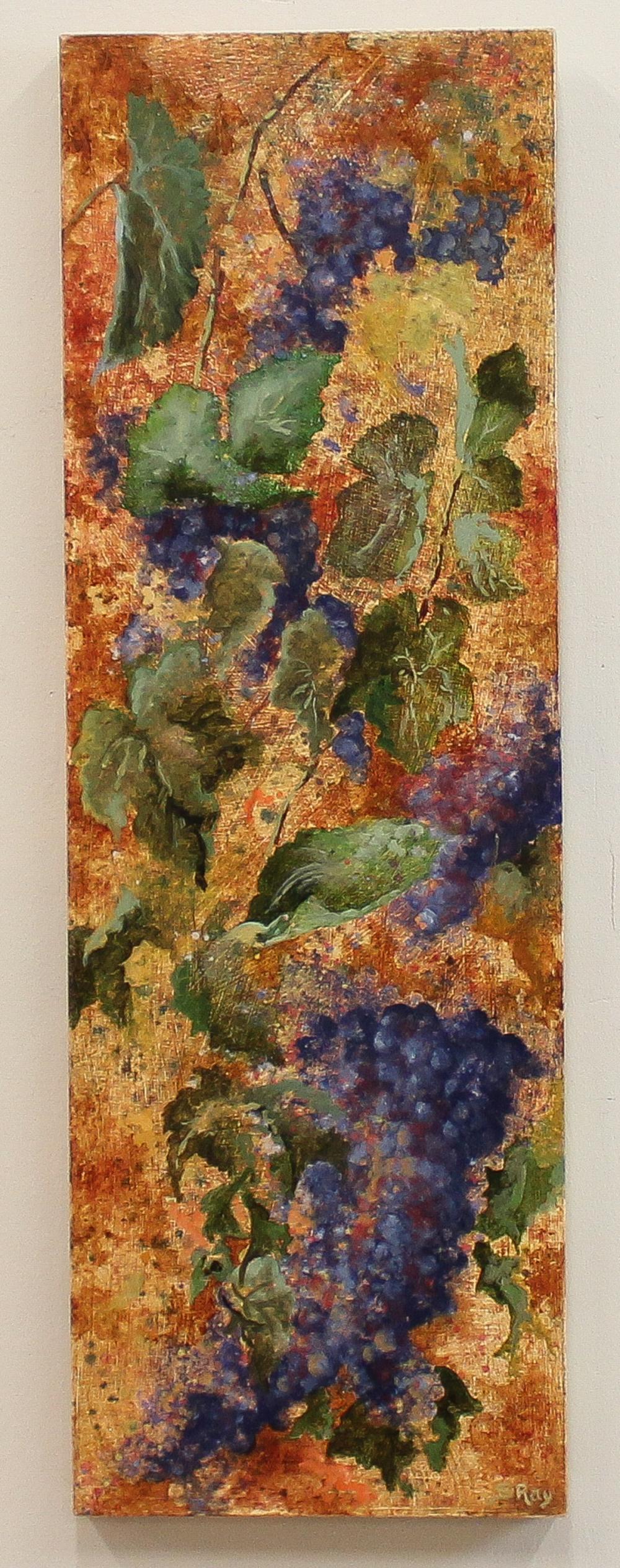 Appraisal: SHANNON RAY Oregon st century oil on canvas Grapes Abstracted