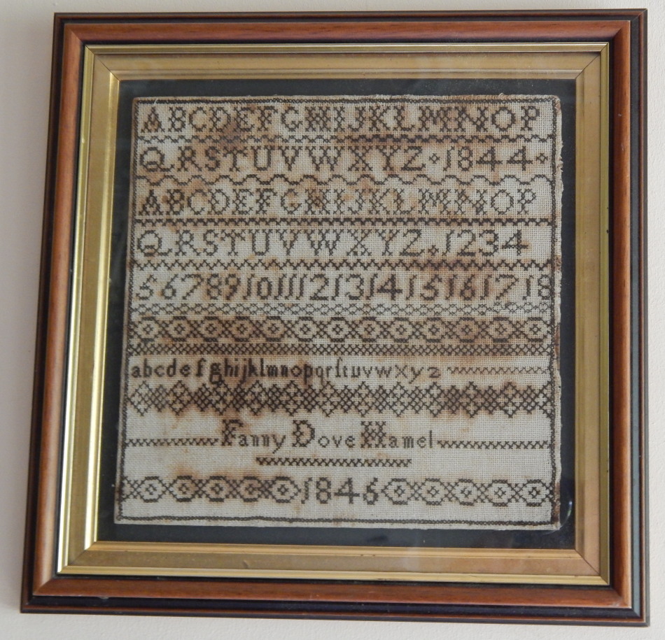 Appraisal: A Victorian alphabetic and numeric sampler by Fanny Dove Hamel